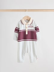 Blue/Green Striped - Baby Collared Jersey Rompers 2 Pack - Bild 7 von 14