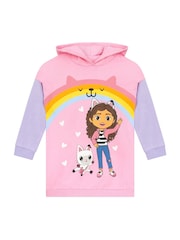 Character Pink Dream Works Gabbys Dollhouse Longline 100% Cotton Hoodie - Image 1 of 9