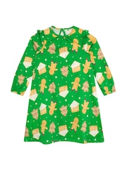 Harry Bear Gingerbread Christmas 100% Cotton Dress - Image 1 of 2