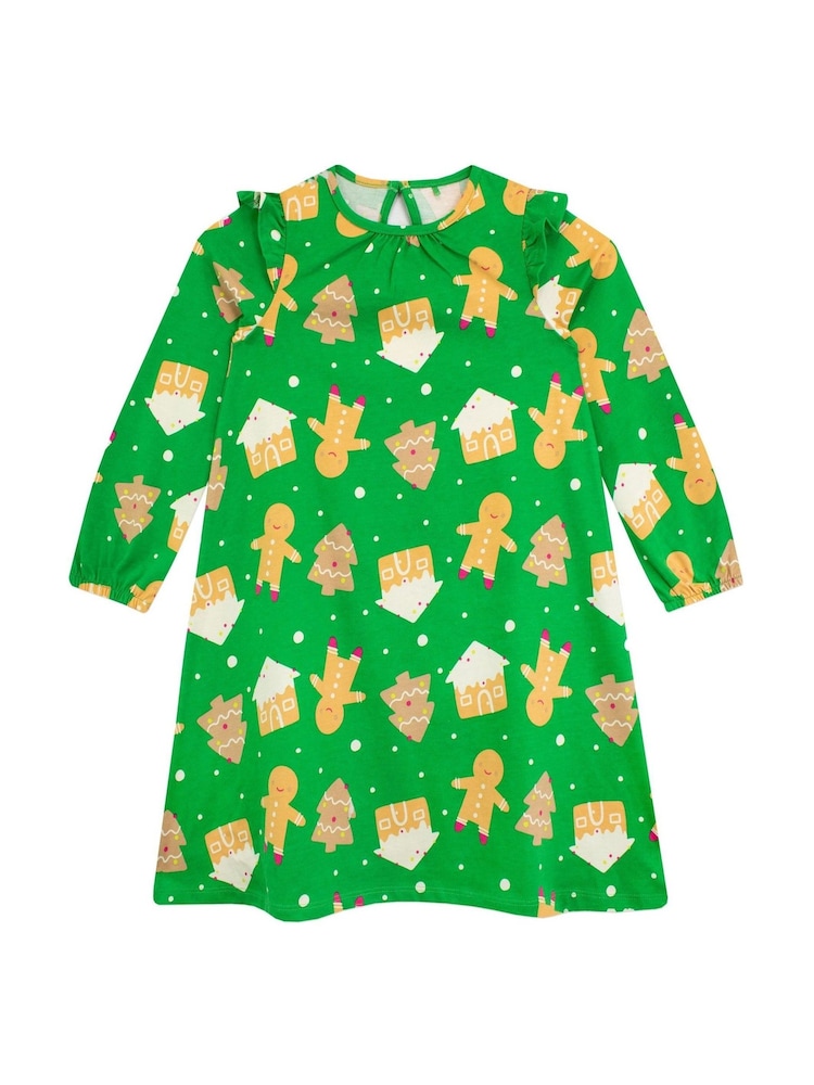 Harry Bear Gingerbread Christmas 100% Cotton Dress - Image 1 of 2