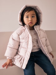 Pink - Shower Resistant Padded Coat With Frill Hem (3mths-7yrs) - Bild 1 von 9