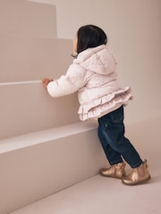 Pink - Shower Resistant Padded Coat With Frill Hem (3mths-7yrs) - Bild 3 von 9