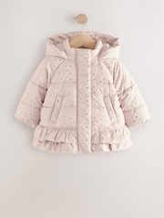 Pink - Shower Resistant Padded Coat With Frill Hem (3mths-7yrs) - Bild 4 von 9