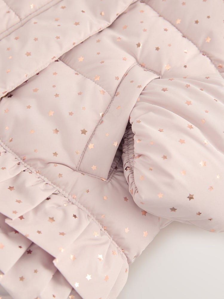 Pink - Shower Resistant Padded Coat With Frill Hem (3mths-7yrs) - Bild 9 von 9