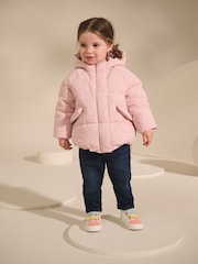 Pink Shower Resistant Faux Fur Lined Padded Coat (3mths-7yrs) - Image 2 of 10