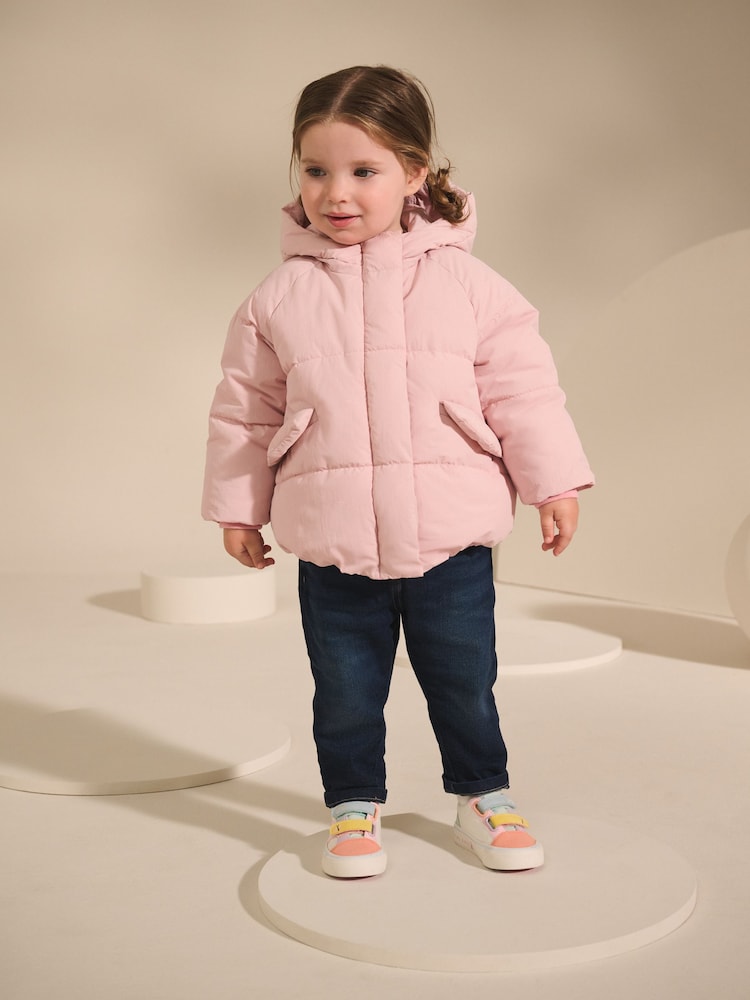 Pink Shower Resistant Faux Fur Lined Padded Coat (3mths-7yrs) - Image 2 of 10
