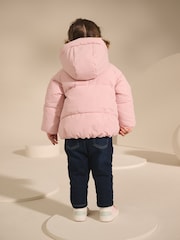 Pink Shower Resistant Faux Fur Lined Padded Coat (3mths-7yrs) - Image 3 of 10