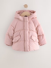 Pink Shower Resistant Faux Fur Lined Padded Coat (3mths-7yrs) - Image 6 of 10
