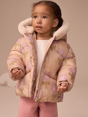 Amarillo ocre - Shower Resistant Faux Fur Trim Padded Coat (3mths-7yrs) - Imagen 1 de 4