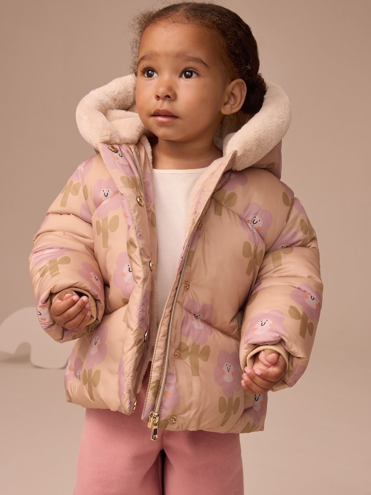 Amarillo ocre - Shower Resistant Faux Fur Trim Padded Coat (3mths-7yrs) - Imagen 1 de 4 Amarillo ocre - Shower Resistant Faux Fur Trim Padded Coat (3mths-7yrs) - Imagen 1 de 4