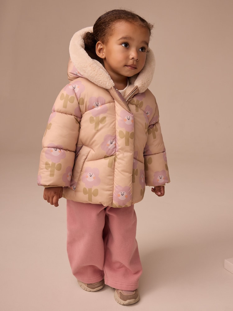 Amarillo ocre - Shower Resistant Faux Fur Trim Padded Coat (3mths-7yrs) - Imagen 2 de 4 Amarillo ocre - Shower Resistant Faux Fur Trim Padded Coat (3mths-7yrs) - Imagen 2 de 4