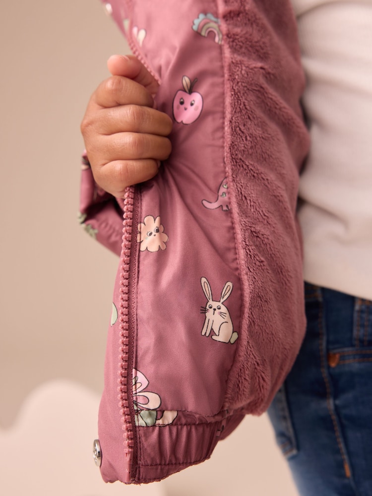 Burgundy Red Shower Resistant Faux Fur Lined Padded Coat (3mths-7yrs) - Image 2 of 12 Burgundy Red Shower Resistant Faux Fur Lined Padded Coat (3mths-7yrs) - Image 2 of 12