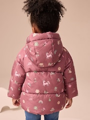Burgundy Red Shower Resistant Faux Fur Lined Padded Coat (3mths-7yrs) - Image 3 of 12