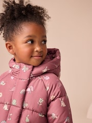 Burgundy Red Shower Resistant Faux Fur Lined Padded Coat (3mths-7yrs) - Image 4 of 12