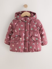 Burgundy Red Shower Resistant Faux Fur Lined Padded Coat (3mths-7yrs) - Image 6 of 12