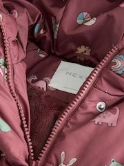 Burgundy Red Shower Resistant Faux Fur Lined Padded Coat (3mths-7yrs) - Image 9 of 12