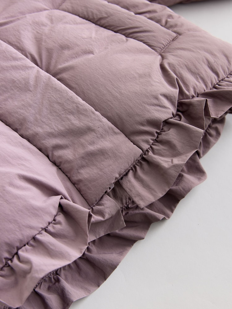Dunkellila - Shower Resistant Frill Hem Padded Coat (3mths-7yrs) - Bild 10 von 10
