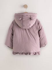 Dunkellila - Shower Resistant Frill Hem Padded Coat (3mths-7yrs) - Bild 7 von 10