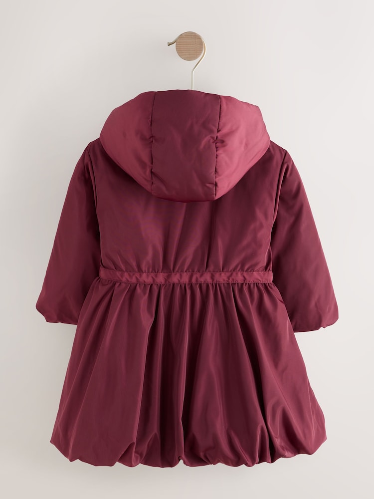 Burgundy Red Shower Resistant Skirted Coat With Bow Detail (3mths-7yrs) - Image 2 of 7