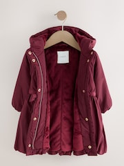 Burgundy Red Shower Resistant Skirted Coat With Bow Detail (3mths-7yrs) - Image 3 of 7