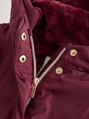 Burgundy Red Shower Resistant Skirted Coat With Bow Detail (3mths-7yrs) - Image 5 of 7