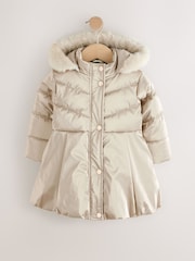 Gold Shower Resistant Skirted Padded Coat (3mths-7yrs) - Image 1 of 8
