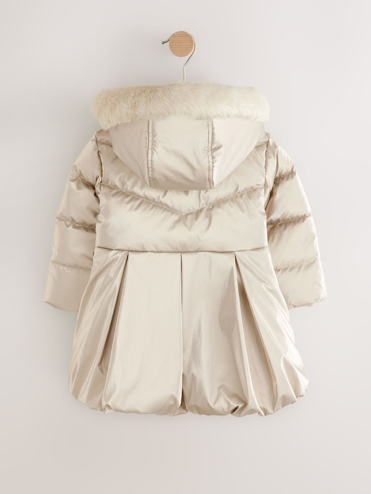 Gold Shower Resistant Skirted Padded Coat (3mths-7yrs) - Image 2 of 8