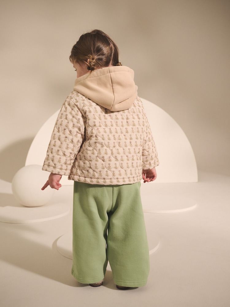 Ecru Jersey Hood Ditsy Print Padded Jacket (3mths-7yrs) - Image 2 of 9