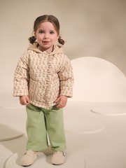 Ecru Jersey Hood Ditsy Print Padded Jacket (3mths-7yrs) - Image 3 of 9