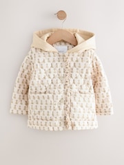 Ecru Jersey Hood Ditsy Print Padded Jacket (3mths-7yrs) - Image 5 of 9