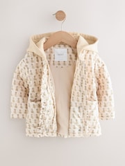 Ecru Jersey Hood Ditsy Print Padded Jacket (3mths-7yrs) - Image 6 of 9