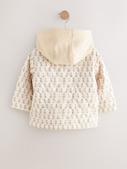 Ecru Jersey Hood Ditsy Print Padded Jacket (3mths-7yrs) - Image 7 of 9