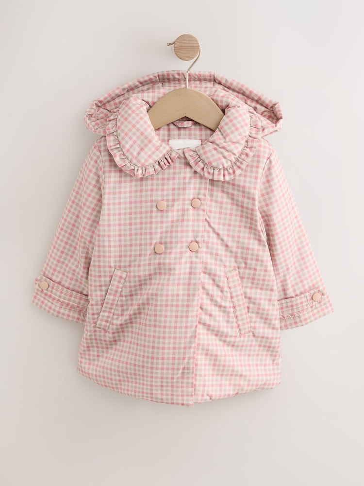 Pink Shower Resistant Frill Collar Coat (3mths-7yrs) - Image 1 of 5