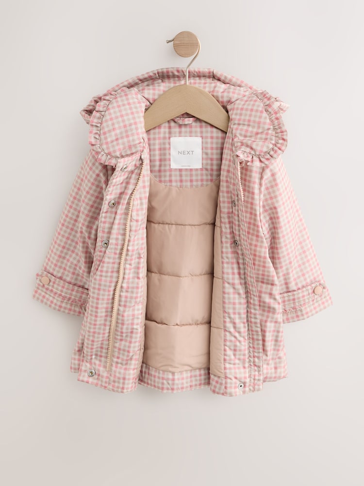 Pink Shower Resistant Frill Collar Coat (3mths-7yrs) - Image 2 of 5