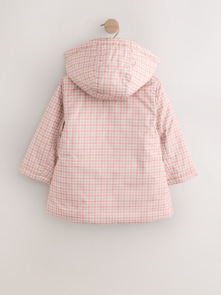 Buy Pink Check Shower Resistant Frill Collar Coat (3mths-7yrs