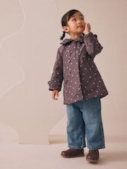 Chocolate Brown Shower Resistant Frill Collar Coat (3mths-7yrs) - Image 2 of 10