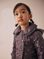 Chocolate Brown Shower Resistant Frill Collar Coat (3mths-7yrs) - Image 4 of 10