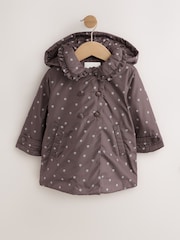 Chocolate Brown Shower Resistant Frill Collar Coat (3mths-7yrs) - Image 6 of 10