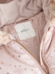 Pale Pink Print Shower Resistant Snowsuit (3mths-7yrs) - Image 7 of 9