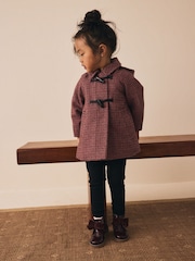 Pink/Black Check Duffle Coat With Wool (3mths-7yrs) - Image 2 of 9