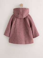 Pink/Black Check Duffle Coat With Wool (3mths-7yrs) - Image 7 of 9