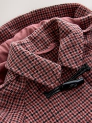 Pink/Black Check Duffle Coat With Wool (3mths-7yrs) - Image 8 of 9