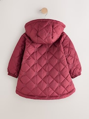 Burgundy Red Shower Resistant Embroidered Coat With Collar (3mths-7yrs) - Image 3 of 5