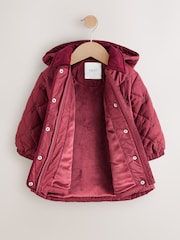 Burgunderrot - Shower Resistant Embroidered Coat With Collar (3mths-7yrs) - Bild 6 von 9