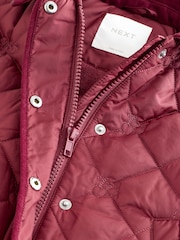 Burgunderrot - Shower Resistant Embroidered Coat With Collar (3mths-7yrs) - Bild 8 von 9