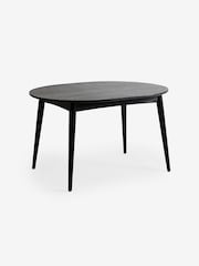 MADE.COM Black Stain Oak Deauville 4 to 6 Seater Oval Extending Dining Table - Image 2 of 2