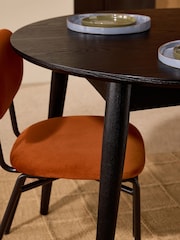 MADE.COM Black Stain Oak Deauville 4 to 6 Seater Oval Extending Dining Table - Image 4 of 6