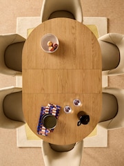 MADE.COM Oak and Green Legs Deauville 4 to 6 Seater Oval Extending Dining Table - Image 3 of 7