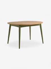 MADE.COM Oak and Green Legs Deauville 4 to 6 Seater Oval Extending Dining Table - Image 6 of 7
