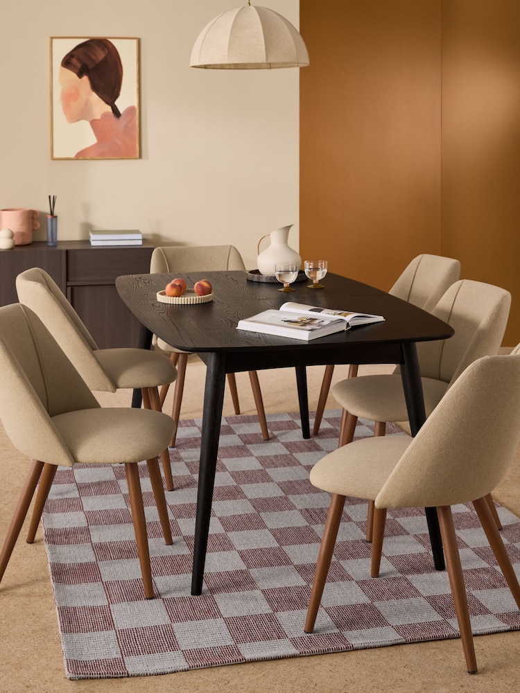 MADE.COM Black Stain Oak Deauville Rectangular 6 to 8 Seater Extending Dining Table - Image 1 of 7